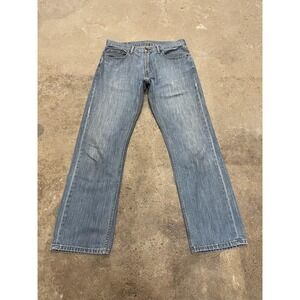 Levis 559 Jeans Mens 34x34 Medium Wash Blue Denim Relaxed Straight Leg Zip Fly